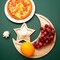 2 Sets Ramadan Wood Tray Moon Wooden Star Tableware Eid Mubarak Party Serving Tableware for Breakfast Dinner Dessert Pastry Display Holder Decoration Ornament